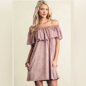 Mauve Acid Wash Dress